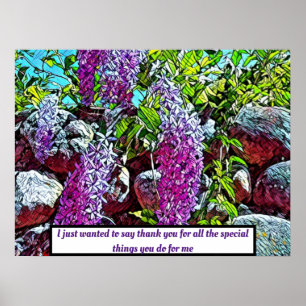 Poster jardin de fleurs de lilas en fleurs