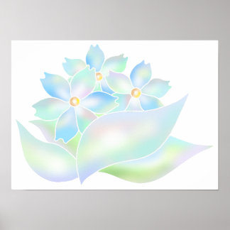 Poster Jardin de fleurs enveloppé de lumière.