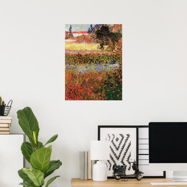 Poster Jardin de fleurs par Vincent van Gogh (Bureau à domicile)