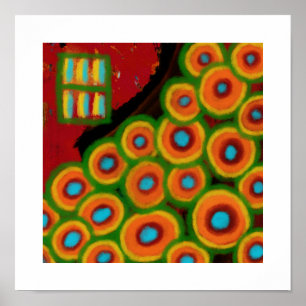 Poster Jardin de fleurs, peinture numérique abstraite