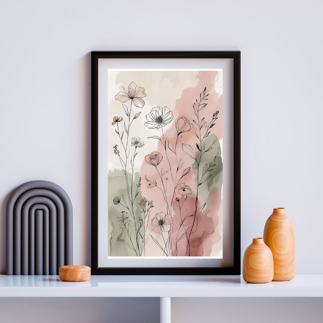 Poster Jardin de fleurs sauvages tranquille | Botanique à (Créateur téléchargé)