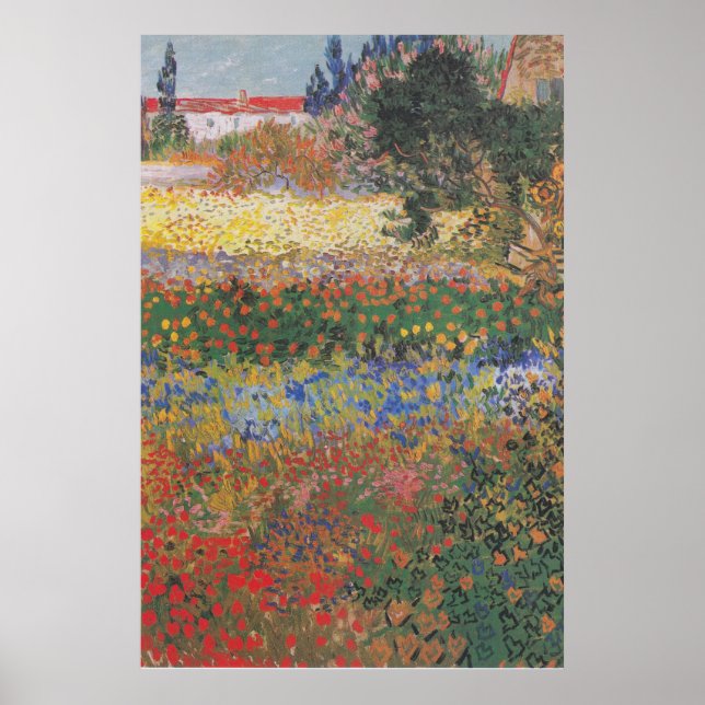 Poster Jardin de fleurs - Vincent van Gogh (Devant)