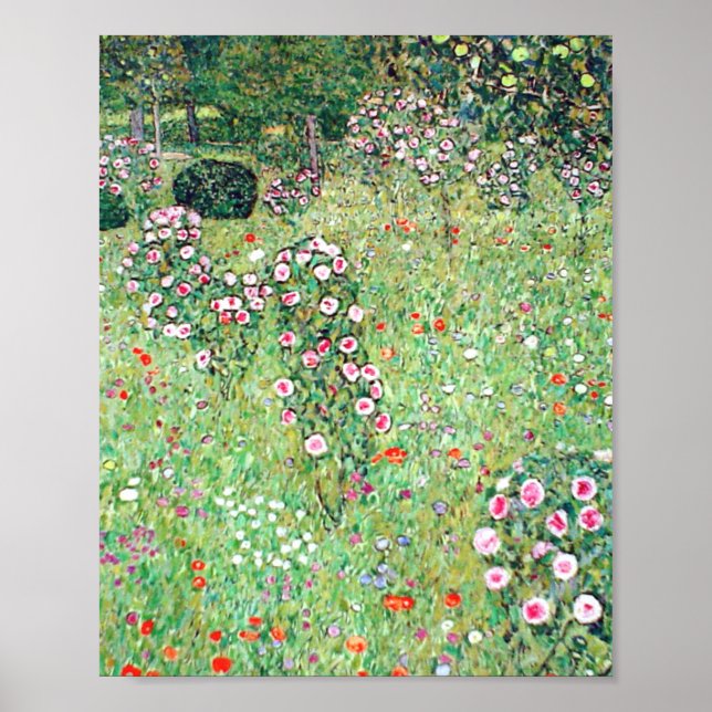 Poster Jardin De Fruits Avec Roses Par Gustav Klimt (Devant)
