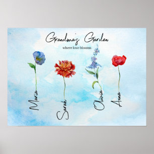 Poster Jardin de Grandmas   Personnalisation de l'art fam
