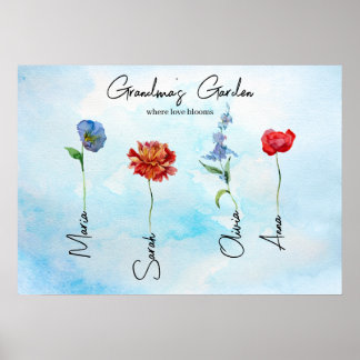 Poster Jardin de Grandmas | Personnalisation de l'art fam
