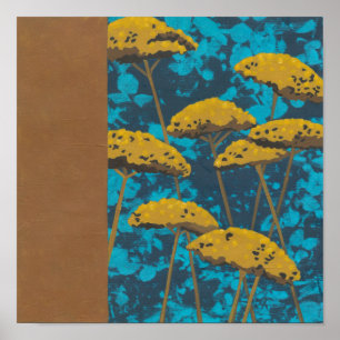 Poster Jardin de millefeuille d'or avec l'arrière - plan