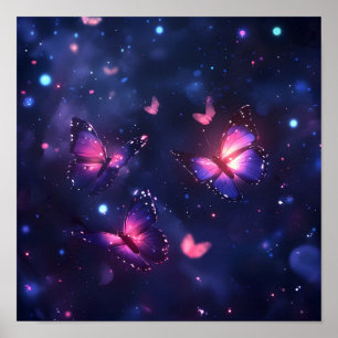 Poster Jardin de papillons nocturnes célestes