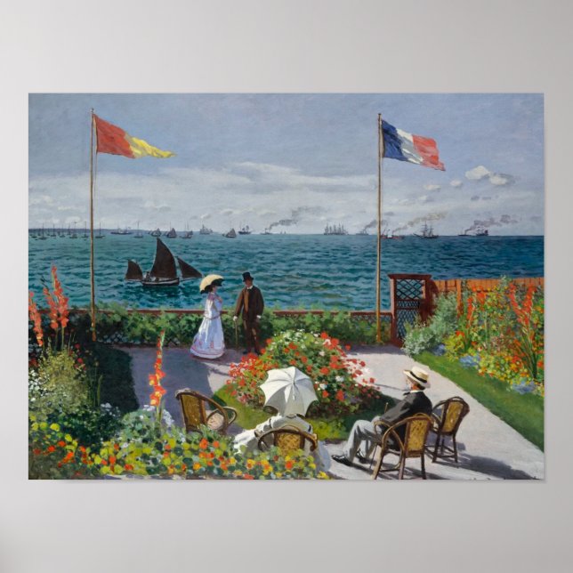 Poster Jardin de Sainte-Adresse (1867) Claude Monet Art (Devant)