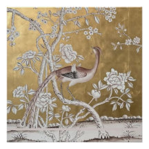 Jardin de thé Oriental Doré avec Peacock subtil