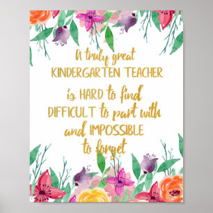 Poster Jardin d'enfants cadeau enseignant