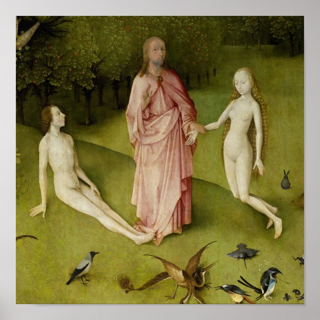 Poster Jardin des délices terrestres, XVe siècle (Devant)