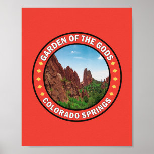 Poster Jardin des Dieux Colorado Springs Badge