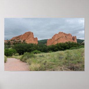 Poster Jardin des dieux Monolithes le long du sentier