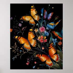 Poster Jardin des papillons lunaires