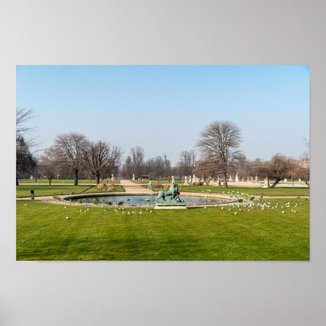 Poster Jardin des Tuileries en hiver - Paris (Devant)
