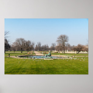 Poster Jardin des Tuileries en hiver - Paris