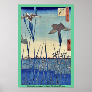 Poster Jardin d'iris de Horikiri par Ando, Hiroshige
