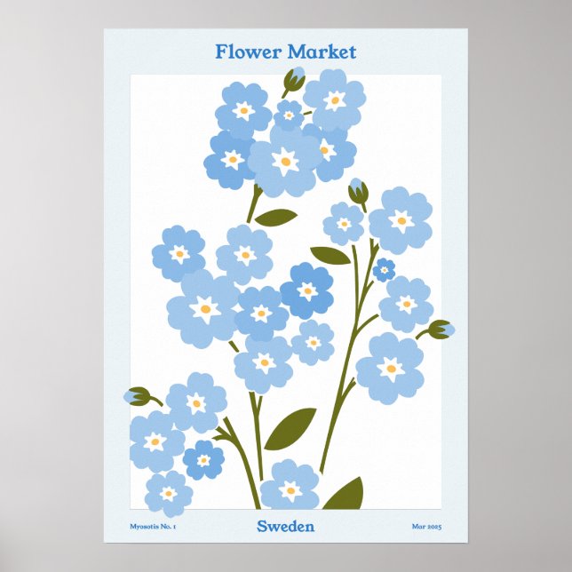 Poster Jardin du marché Myosotis (Devant)