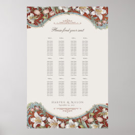 Poster Jardin Elégance Floral Mariage Carte de siège