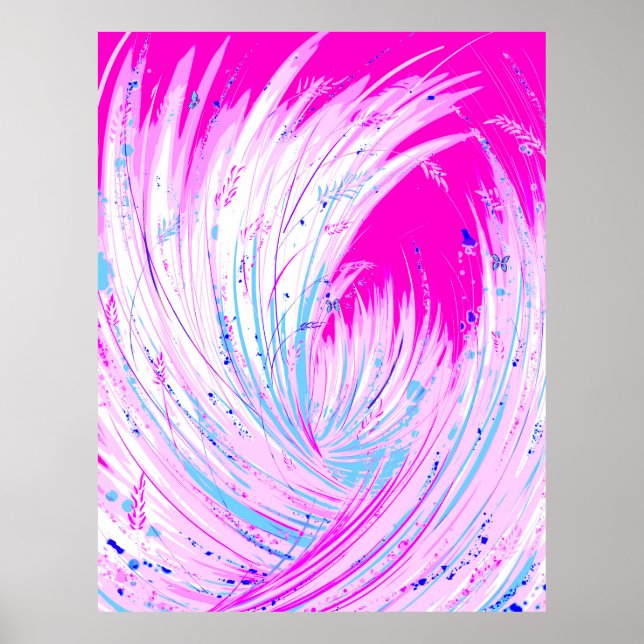 Poster Jardin enchanté - Horizon rose (Devant)