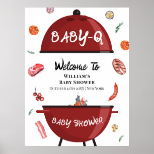 Poster Jardin extérieur moderne Baby shower barbecue Bien