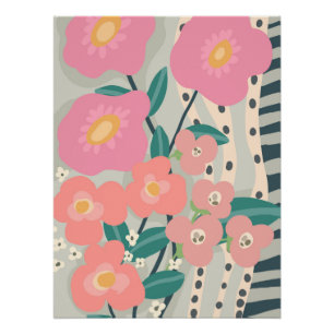 Poster Jardin Fantaisiste Moderne Murale Florale