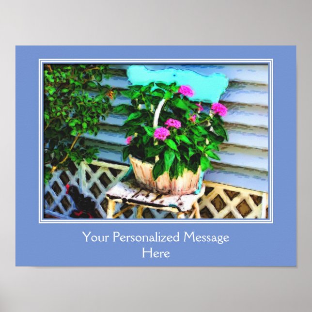 Poster Jardin Fleur Chaise Jardin Personnalisé (Devant)