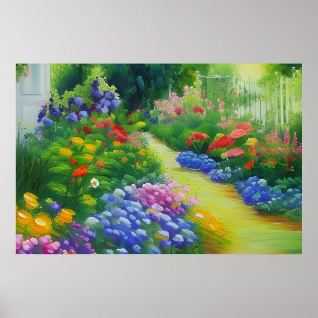 Poster Jardin Fleur de Cottage anglais (Devant)