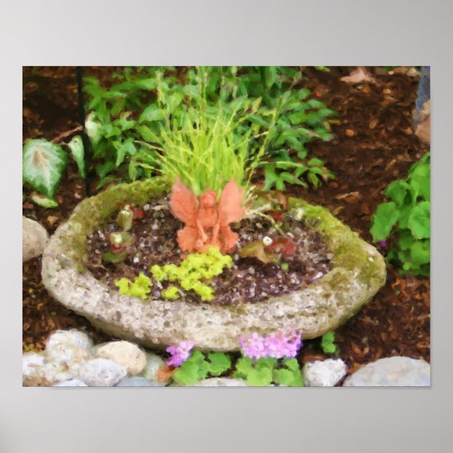 Poster Jardin Fleur Fée Photo Peinture (Devant)