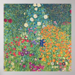 Poster Jardin fleuri Gustav Klimt