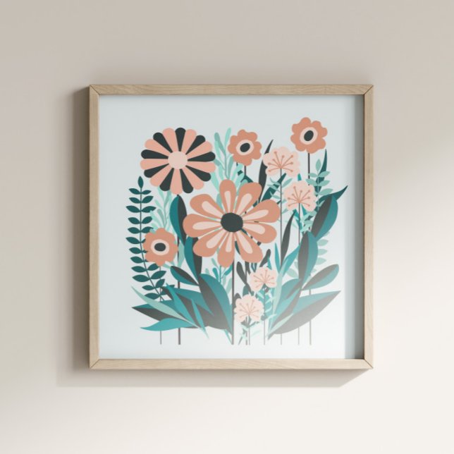 Poster Jardin Floral Retro (Créateur téléchargé)