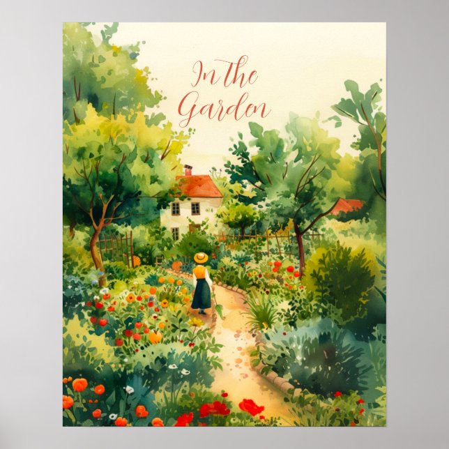 Poster Jardin Floral vintage (Devant)
