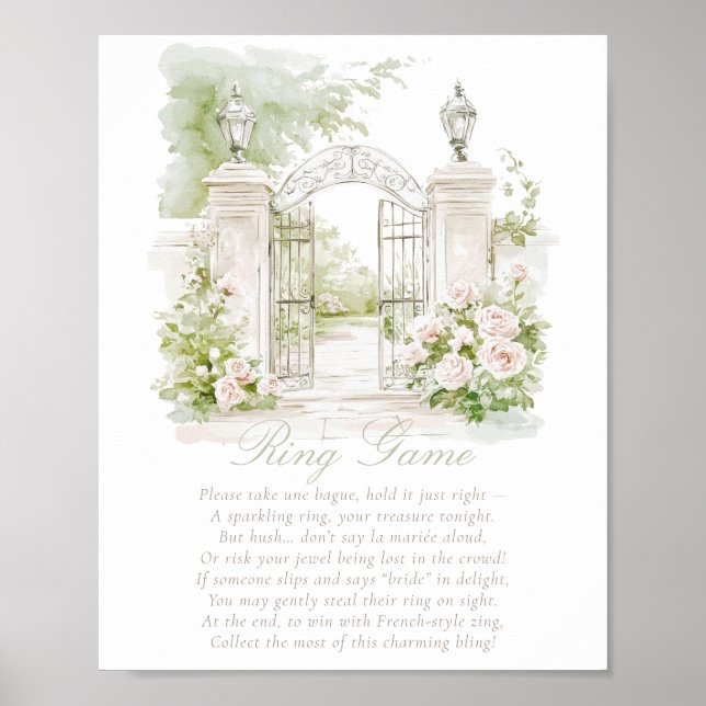 Poster Jardin Français Château Pastel Ring Game Bride (Devant)
