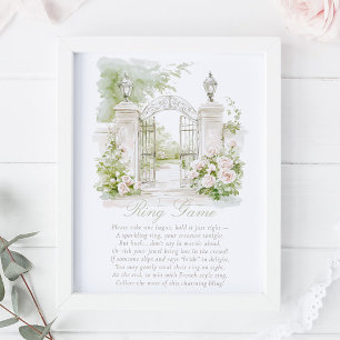 Poster Jardin Français Château Pastel Ring Game Bride