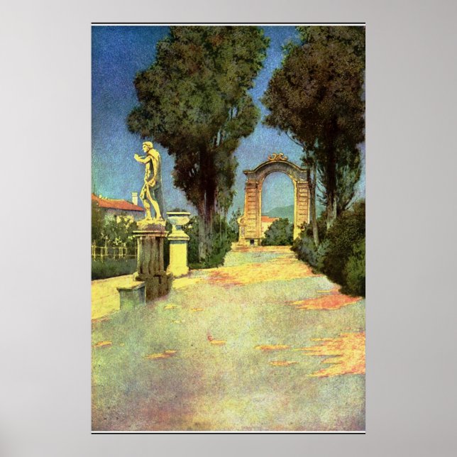 Poster Jardin italien de Maxfield Parrish (Devant)