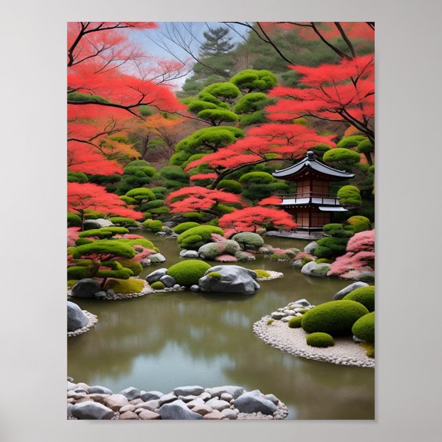 Poster jardin japonais (Devant)
