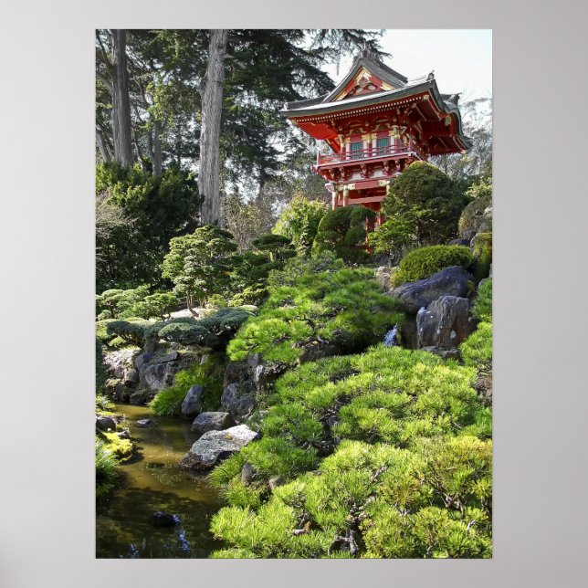 Poster Jardin japonais de thé Pagode - San Francisco (Devant)