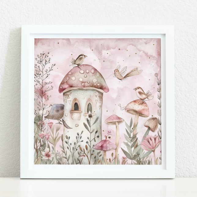POSTER JARDIN MAGIQUE DE CHAMBRE MUSÉE (WHIMSICAL MAGICAL MUSHROOM GARDEN POSTER)