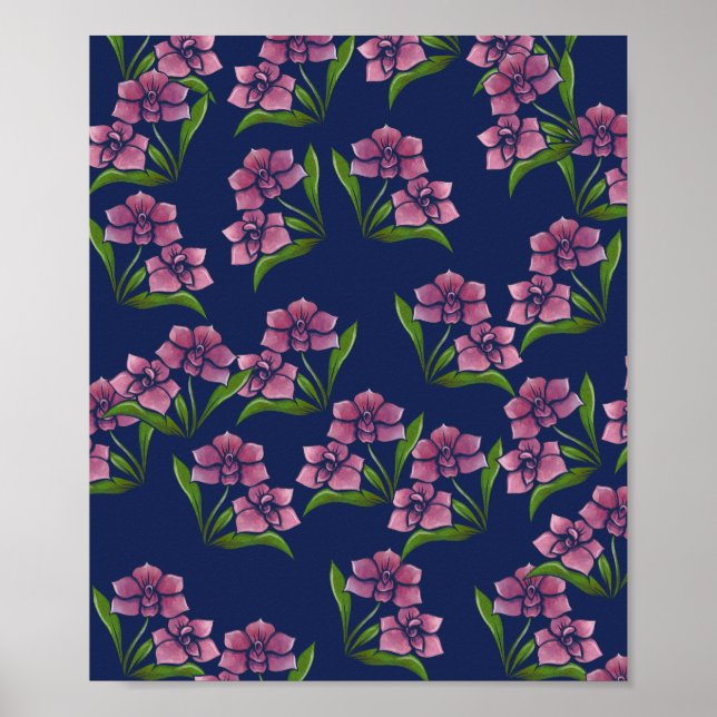 Poster Jardin Motif orchidée d'art orchidées (Devant)