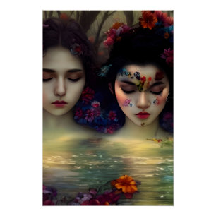 Poster Jardin mystique : Rêves floraux