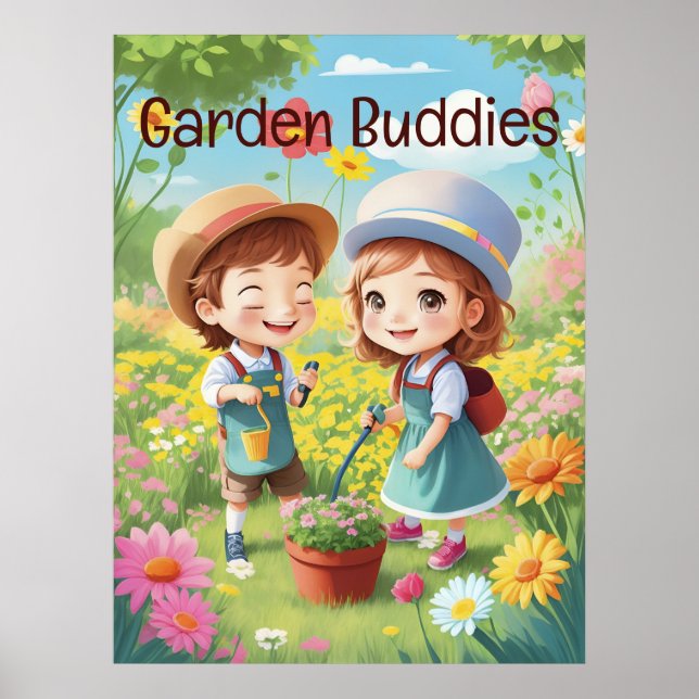 Poster Jardin pour enfants mignon Amusants et joyeuses AI (Devant)