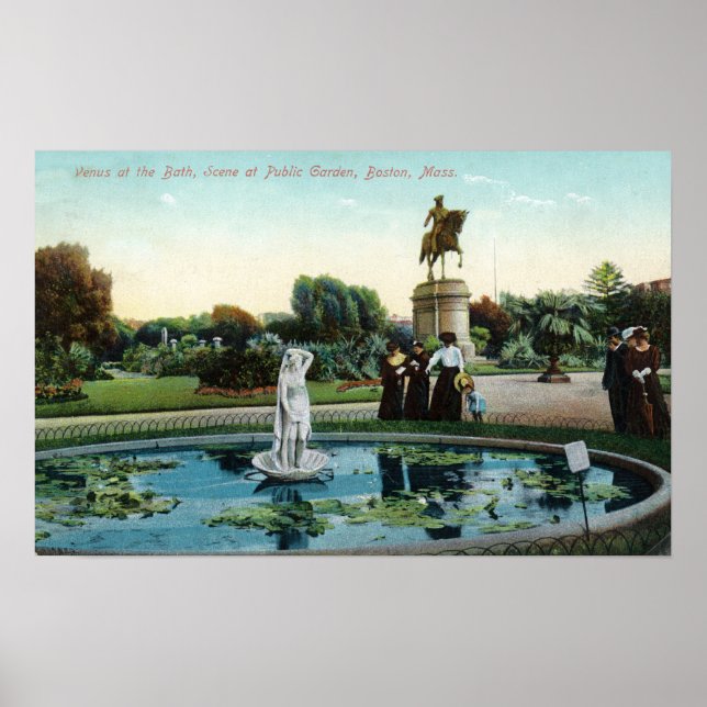 Poster Jardin public de Boston vue de Vénus au bain (Devant)