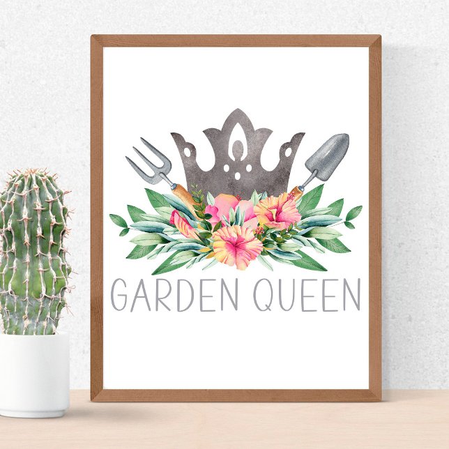 Poster Jardin Queen Boho Watercolor Gardener (Créateur téléchargé)