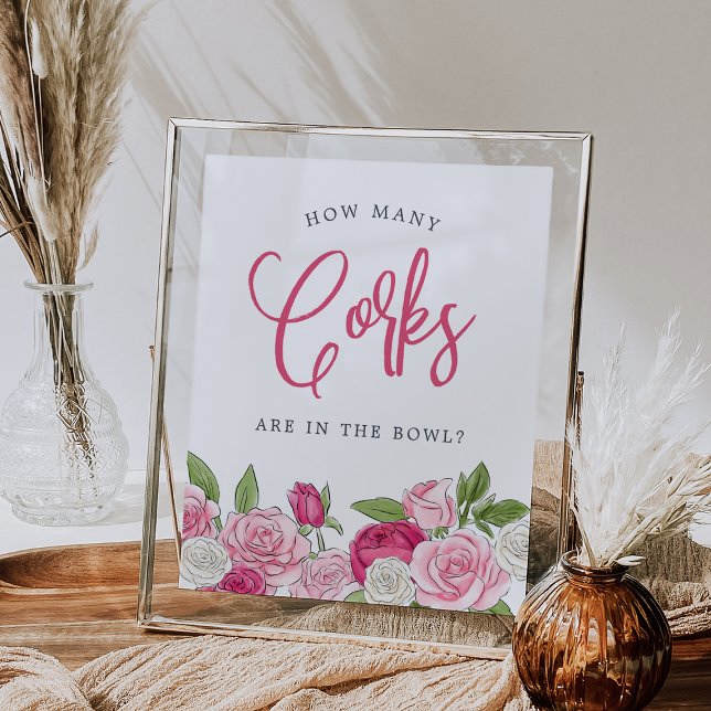 Poster Jardin Rosé "Combien de Corks" Jeu de devinettes (Créateur téléchargé)