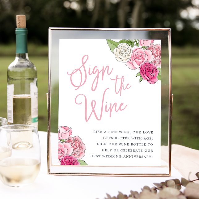 Poster Jardin Rosé "Signer le vin" (Créateur téléchargé)