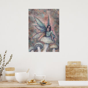 Poster Jardin Serein Fantaisie de Fée Art Aquarelle