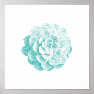 Poster Jardin succulent vintage de ressort de plante