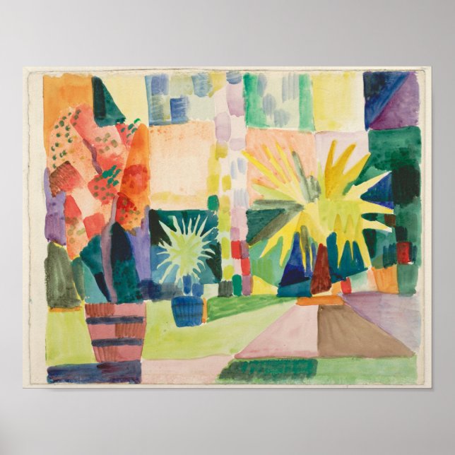 Poster Jardin sur le lac Thun par August Macke (Devant)