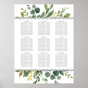 Poster Jardin Vert Boho Eucalyptus Carte de siège à la me