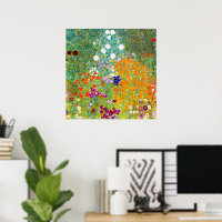 Jardin vintage aux fleurs colorées par Gustav Klim